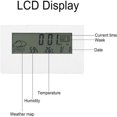 thumbnail image 3 of Digital Alarm Clock Smart Night Light Alarm Clock Time Date Temperature Humidity Display Bedside Clock Battery Powered (White), 3 of 5