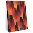 Abstract Art Canvas Wall Art for Living Room, Red Black Gradient Flames ...