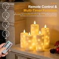 thumbnail image 5 of Goyuon Flameless LED Candles 5 Pack with Timer Remote, Embedded Star String Lights, Battery Operated Flickering Candles, Ivory White Acrylic, 5 of 9