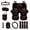 Black - Horse Dreamcatcher, variant on LedBack Wolf Print 15Pcs Car Seat Covers Full Set American Flag Print Front and Rear Split Bench Seat Protectors Cover with Steering Wheel Cover Safety Belt Pads Rear View Mirror Protector