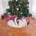 thumbnail image 2 of FMSHPON Oil Painting Swan Pink Flowers Xmas Christmas Tree Skirt Stand Mat for Holiday Party Decoration Indoor Outdoor 48 inches, 2 of 3