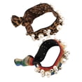 thumbnail image 3 of 2pcs Elastic Hair Bands Rainbow and Leopard Knotted Manmade Pearl Hair Ropes, 3 of 8