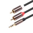 thumbnail image 3 of Joernso Aluminium Alloy Shell RCA Line HiFi Stereo 3.5mm to 2RCA Dual Lotus Audio Cable, 3 of 8