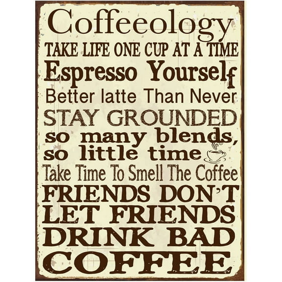 Coffeeology Metal Sign