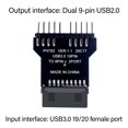 thumbnail image 4 of ANXPTIME Internal 19Pin To Double 9Pin USB2.0 Adapter Expansion Module For Computer, 4 of 6