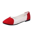 thumbnail image 1 of B91xZ Chaussures Plates pour Femmes, Chaussures Plates à Talon Bas avec Bride à la Cheville, Rouge 6.5, 1 of 5