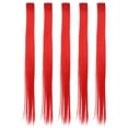 thumbnail image 2 of Cheveux Longs et Raides, Oreilles Suspendues Souples Rouges, Postiche à Clip Sans Trace, 5 Pcs Couleur, Oreilles Suspendues pour Fille pour Fête pour Quotidien Orange, Lin, Rouge Vif, Bleu Grisâtre, Rose Pâle, 2 of 8