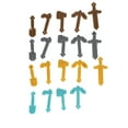 thumbnail image 2 of Clever Contraption Set of 5 Pixel Tool Charms – Pickaxe, Axe, Sword, Shovel, Hoe – Custom Material Choice, 2 of 7
