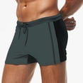 thumbnail image 3 of JoveMarine Men's Quick Dry Swim Trunks with Drawstring Solid Color Stitching Design for Sports and Swimming Comfortable Boxer Shorts Gray 2XL, 3 of 5