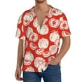 thumbnail image 3 of Xecao offers the Tomatoes for Men's Casual Short-sleeved Shirt, a button-up collared shirt with a pocket, perfect for beach vacations and yacht travel in the 4X-Large size., 3 of 7