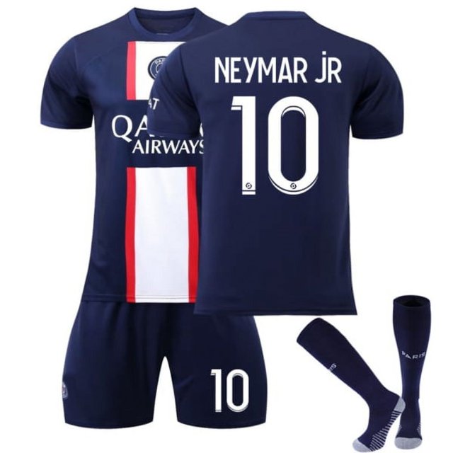 Paris 22/23 Neymar Jr Camisetas de fútbol Conjunto de pantalones cortos para niños Azul/Blanco 24 (8-9 años) Sincero Electrónica