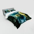 thumbnail image 2 of Ambesonne Winter Bedding Set 4 Pcs, Mountain Frozen Lake, Queen, Green White, 2 of 2