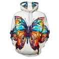 thumbnail image 3 of Watercolor Butterfly Hoodies Oversized Hoodie Couple Long Sleeve Cute Graphic Casual Hooded Sweatshirts, 3 of 5