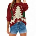 thumbnail image 6 of Women and Men Christmas Tops Christmas Tree Sweaters Printed Knit Shirts Fleece Thicken Sweatshirt Merry Christmas Pullover Christmas Couple Outfits, 6 of 9