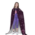 thumbnail image 4 of Honeii Snowflakes and Hearts Print Poncho Cape, Cloak Coat, Snuggly Hooded Wearable Blanket, Hooded Cape For Teenagers,Halloween Costumes-Small, 4 of 7