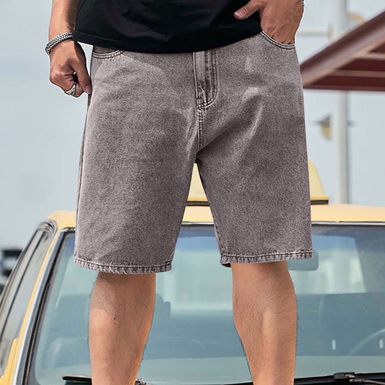 Nmnitkp Baggy Jean Shorts Men, y2k Jorts Cargo Ripped Elastic