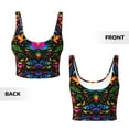 thumbnail image 6 of Goofa Mexican Flower Traditional1 Printed Sports Bras for Women, High Impact Running Bra Workout Crop Tank Tops Longline Sports Bra Push up-Medium, 6 of 9
