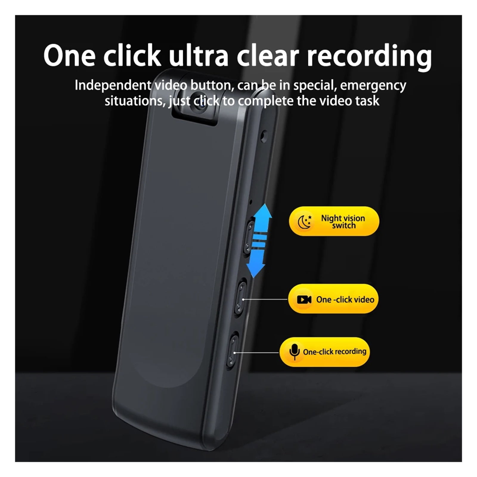 HD 1080P Mini Camera Infrared Night Vision Small Body Camera 180° Rotating Lens Outdoor Sports DV DVR Camcorder Video Recorder ,Ultra-HD Quality
