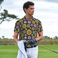 thumbnail image 6 of Daiia Colorful Sunflowers Pattern Men’s Polo Shirts,Solid Deck Shirt,Classic Fit, Breathable Cotton Polo for Casual and Sport Wear-XX-Large, 6 of 9