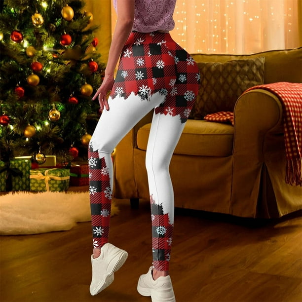matoen Fleece Lined Leggings For Women,High Waisted Christmas