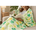 thumbnail image 3 of St. Patrick’s Day Clover Throw Blanket, Allover Shamrock Print, 60 x 72 Inches, Green, 3 of 6