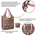 thumbnail image 4 of 5 Pack Foldable Shopping Bag,Brown Christmas Dessert Pattern Reusable Grocery Bags with Pockets,Large Reusable Tote Bags with Handles Waterproof & Lightweight, 4 of 6