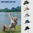 thumbnail image 3 of Wide Brim Sun Hat UV Protection Bucket Cap For Hiking Camping Fishing Unise F5C3, 3 of 8