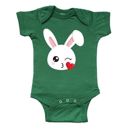 

Inktastic Cute Bunny White Bunny Bunny Sending Kisses Gift Baby Boy or Baby Girl Bodysuit