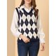 thumbnail image 5 of SUÉTER SIN MANGAS DE PATRÓN ARGYLE DE PANA A CUADROS PARA MUJER INSPIRAR CHIC AZUL M, 5 of 6