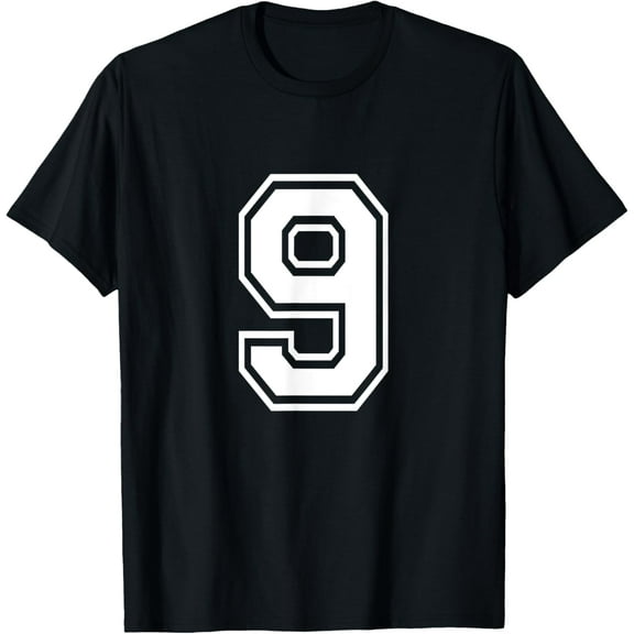 Playful Comfort Tee - Number 9 Varsity Sports Team Jersey 9th Birthday 9 Years T-Shirt