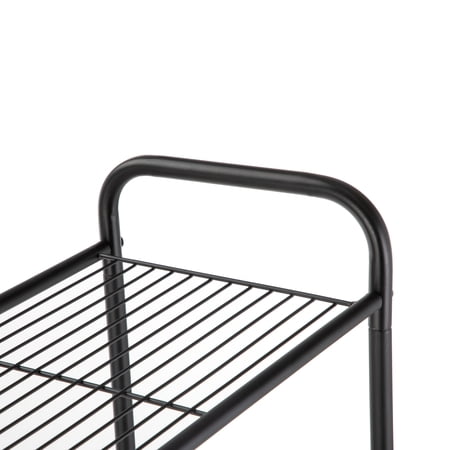 MAINSTAYS OVER-THE-TOILET STEEL STORAGE UNIT WITH 3 SHELVES AND LINERS, MATTE BLACK