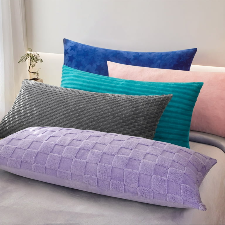 Your Zone Stadium Blue Embossed Star Plush Body Pillow, 19