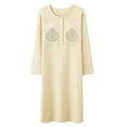 thumbnail image 4 of WUANDIXFA Robe de Maternité à Manches Longues Pyjama de Maternité Allaitement Coton Manches Longues Robe à Ouverture devant Vêtements de Maison Pyjama Prénatal Post-Partum Jaune Pâle,m, 4 of 6