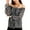 black, variant on I-N-C Womens Animal Print Off The Shoulder Blouse