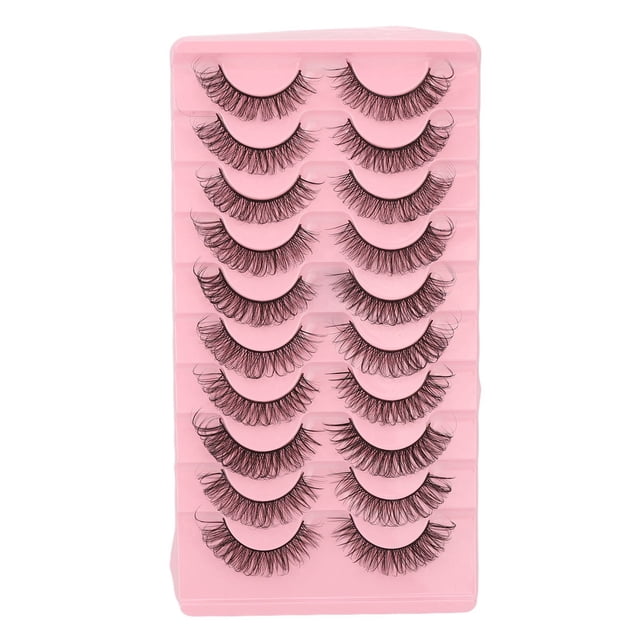 Juego de 10 pares de pestañas postizas DD Curl, suaves y esponjosas, reutilizables, 3D, multicapa, para maquillaje y cosplay, tipo 3