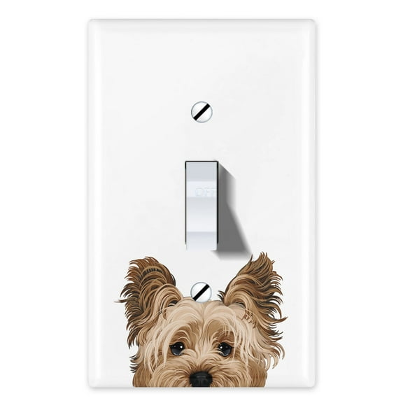 WIRESTER 1-Gang Toggle Light Switch Wall Plate/Switch Plate Cover, Animal Yorkshire Terrier Dog