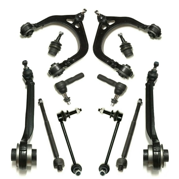 12 Pc Suspension Front Lower & Upper Control Arm Inner Outer Tie Rod Ends Sway Bar Links Lower Ball Joints ( Adjustable ) Fits select: 2005-2006 CHRYSLER 300C, 2006-2010 DODGE CHARGER