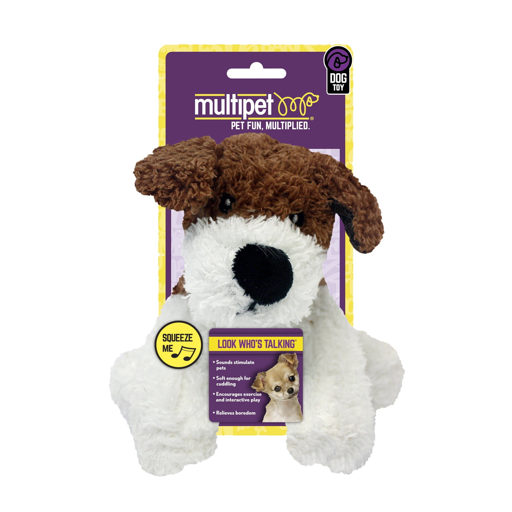 Multipet Look Who's Talking Plush Dog, Dog Toy 