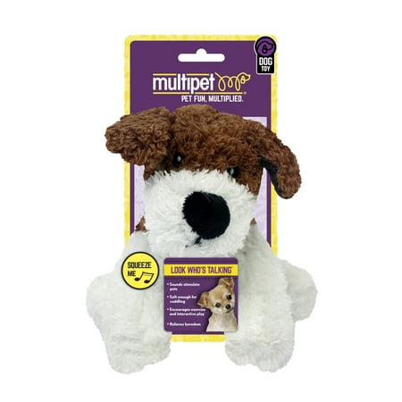 UPC: 0784369270174 | Multipet Look Who s Talking Plush Dog  Dog Toy