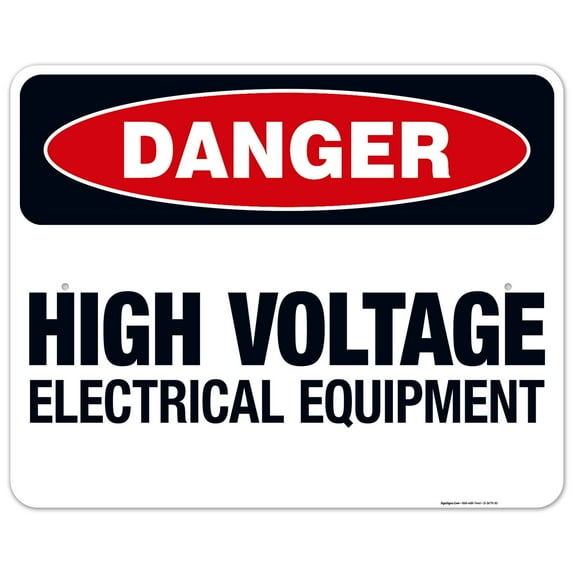 High Voltage Electrical Equipment Sign, OSHA Danger Sign, 24x30 Aluminum