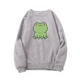 thumbnail image 1 of RKSTN Chandails pour Femmes Mode Manches Longues Mignon Grenouille Imprimée Chandail Ample Col Rond Blouse Hauts, 1 of 6