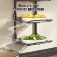 thumbnail image 4 of Multi-Layer Kitchen Suction Cup Wall-Mounted Shelf for Food Prep, Stainless Steel No-Hole Storage Rack with Non-Slip Design - Space-Saving Vegetable Utensil Organizer, 4 of 6