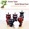 thumbnail image 4 of Round Wooden Gourd Furniture Legs For M8 Screw Type,Set Of 4 Mid-Century Bun Replacements Feet For Sofa Couch Chair Armchair Night Stand Dresser Cabinet-Mahogany-10cm 4inch, 4 of 7