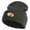 Dark Grey, variant on Embroidered Football Iron on Patch Patched 12 Inch Long Knitted Beanie - Dark Grey OSFM