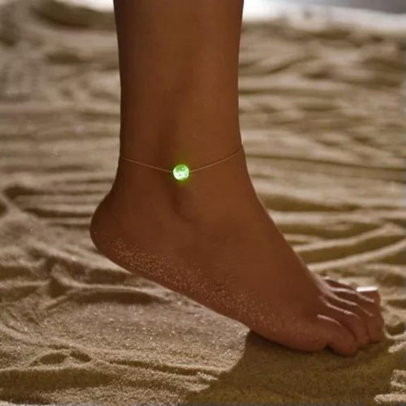 EOEMY Women Boho Glow In The Dark Beads Bracelet Anklet Foot Chain Beach Party Jewelry-#1