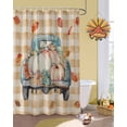thumbnail image 2 of Fall Thanksgiving Shower Curtain Set ，Waterproof Fabric Shower Curtains Pumpkin Leaves Truck Plaid Linen Shower Curtains for Bathroom,Bathroom Decor 72"x84", 2 of 7