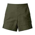 thumbnail image 4 of Womens High Waisted Shorts Only Moment Womens Drawstring Shorts Cotton and Linen with Pockets High Waisted Stretch Shorts for Women Summer Walking Army Green,L, 4 of 5