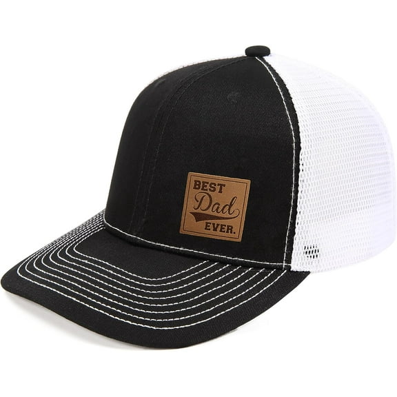 Lichfamy Best Dad Ever Hat for Daddy Fathers Day Birthday from Daughter 112 Trucker Patch Hat for Men New Dad Caps