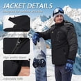 thumbnail image 3 of TACVASEN Men's Winter Waterproof Ski Jackets with Hooded Windproof Fleece Warm Snow Coat with Multi-Pockets For Hiking and Snowboarding ,Black Gray,XL, 3 of 7