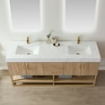thumbnail image 6 of Vinnova Alistair 72" White Grain Stone Top Vanity in Oak w/o Mirror, 6 of 16